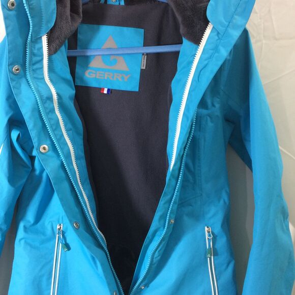 Gerry Aqua Blue Fleece-Lined Jacket Small Hooded Waterproof Ski Snow Coat - Picture 3 of 5